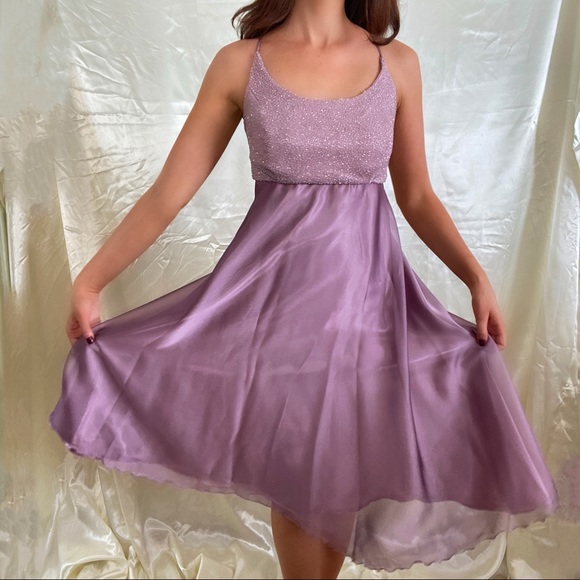 Vintage lilac beaded dress - Picture 2 of 7